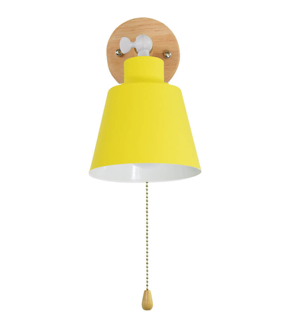 Nordic Minimalist Rotatable Wood 1-Light Wall Sconce Lamp Serene Design
