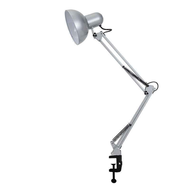 Modern Minimalist Retractable Long Arm Clip Iron ABS 1-Light Table Lamp for Bedroom, Adjustable Desk Lamp, Sleek Bedside Lighting, USB Rechargeable Clip-on Light, Contemporary Workspace Lamp, Versatile Task Lighting for Home Office, Compact Study Lamp for