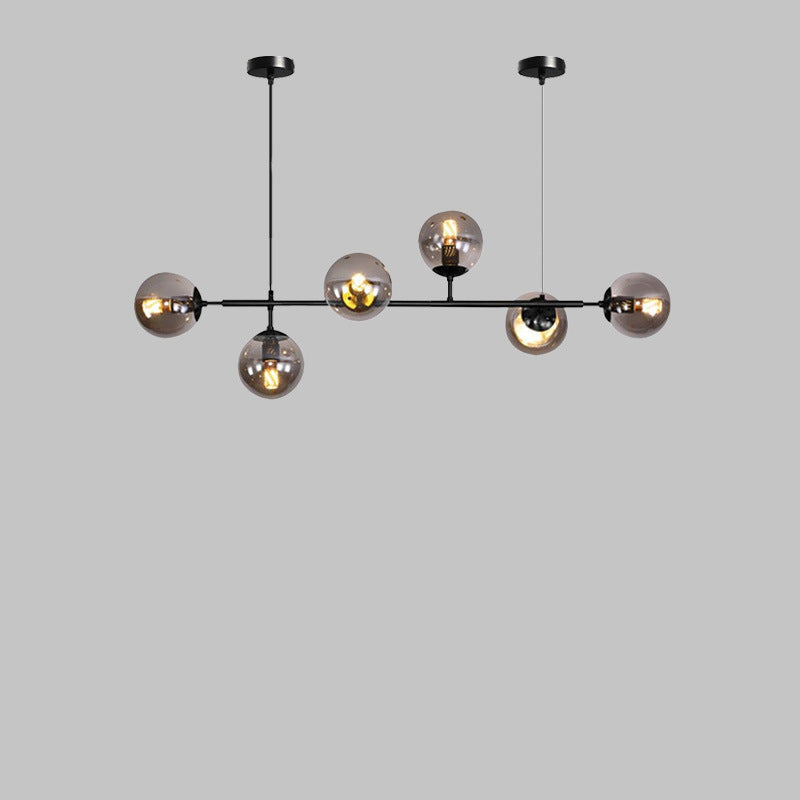 Modern Minimalist Round Globe 6-Light Chandelier - Glass Island Light Fixture