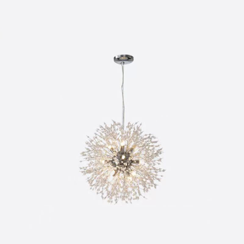 Contemporary Scandinavian Dandelion Crystal Chandelier - 8/9/12/16 Lights for Bedroom Elegance
