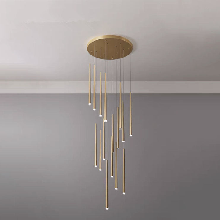 Modern Minimalist Tapered Tube LED Island Chandelier - Iron & Acrylic Design
