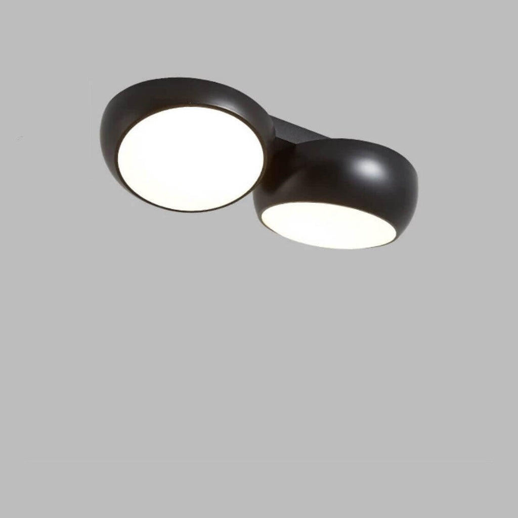 Scandinavian Modern Round LED Semi-Flush Mount Ceiling Light – Iron & Plastic Design