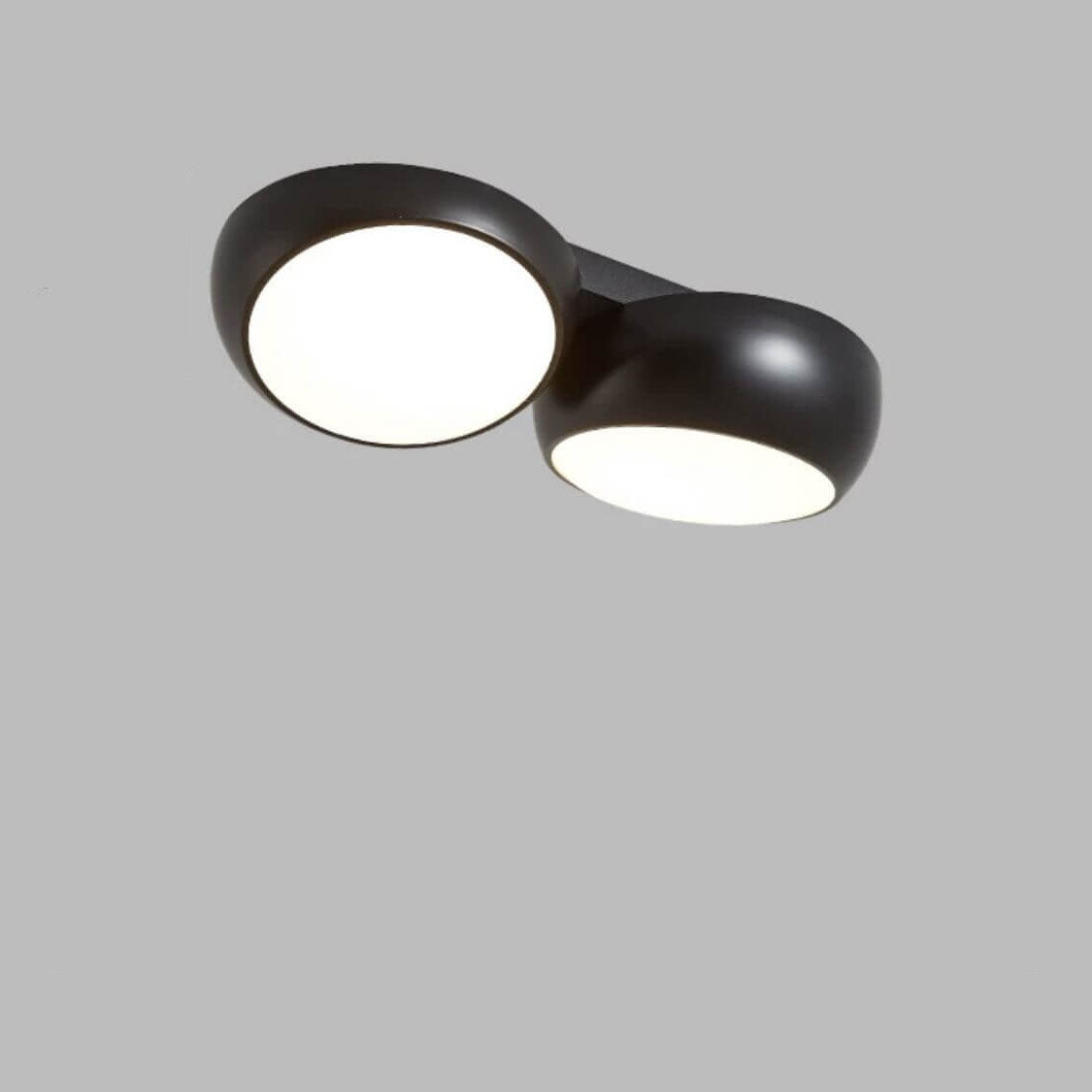 Scandinavian Modern Round LED Semi-Flush Mount Ceiling Light – Iron & Plastic Design