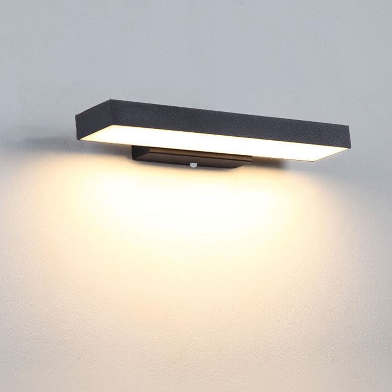 Modern Minimalist LED Outdoor Wall Sconce - Waterproof Rectangular Sensor Light
