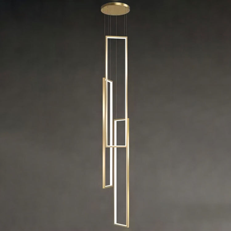 Modern Minimalist LED Chandelier - Iron, Aluminum & Silica Ceiling Plate for Stairway