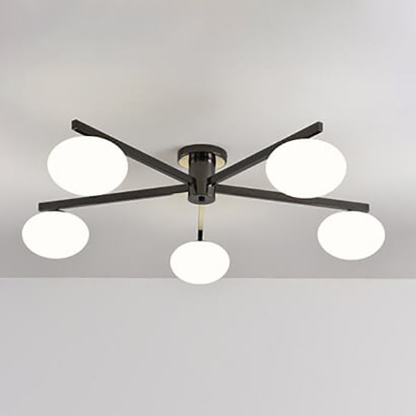 Nordic Light Luxury Glass Ball Semi-Flush Mount Ceiling Light - 3/4/5 Lights