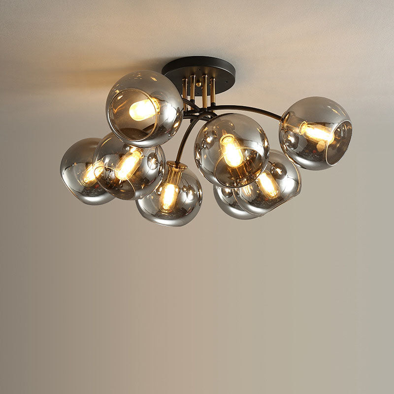 Modern Luxury Iron Glass Magic Bean Semi-Flush Mount Ceiling Light - 4/6/8 Lights for Bedroom