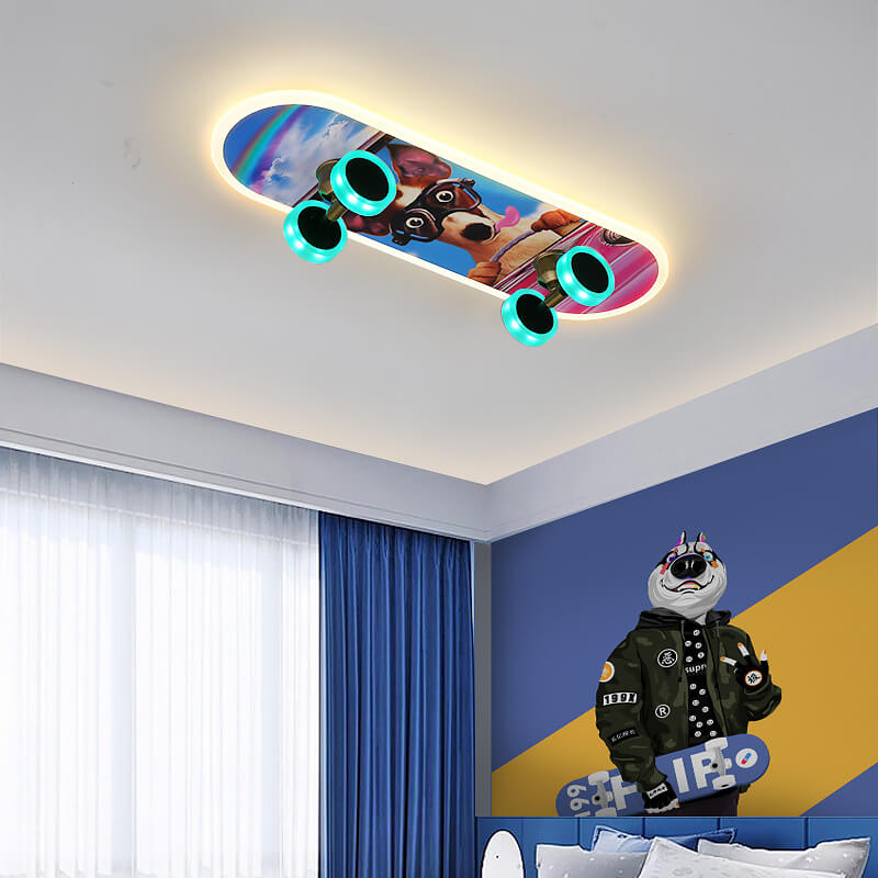 Creative Cartoon Skateboard Acrylic LED Ceiling Light for Kids