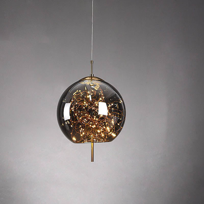Contemporary Scandinavian Glass Pendant Light for Bedroom - 1-Light Cylinder Oval Design