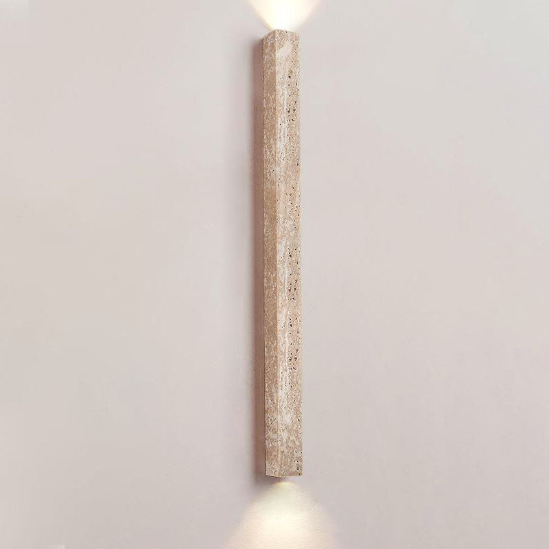 Traditional Japanese Yellow Travertine Lighting Fixture 2-Lights for Hallway