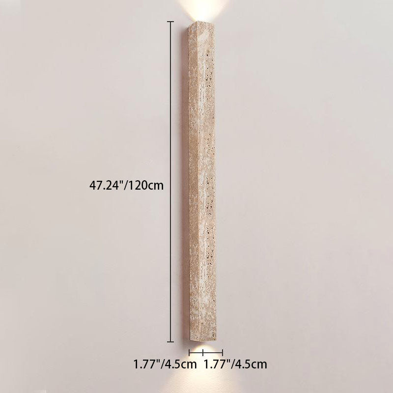 Traditional Japanese Yellow Travertine Lighting Fixture 2-Lights for Hallway
