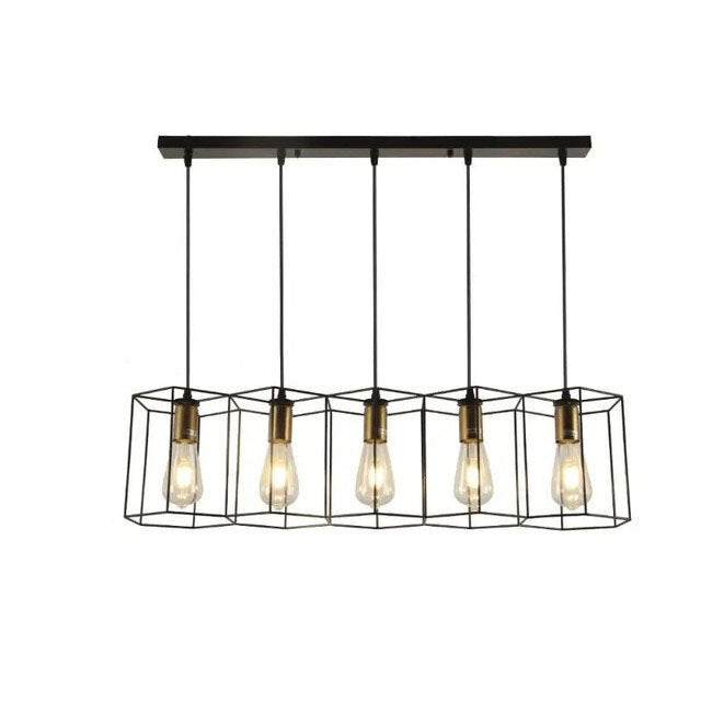 Contemporary Industrial 3/5 Light Iron Island Chandelier for Living & Dining Rooms