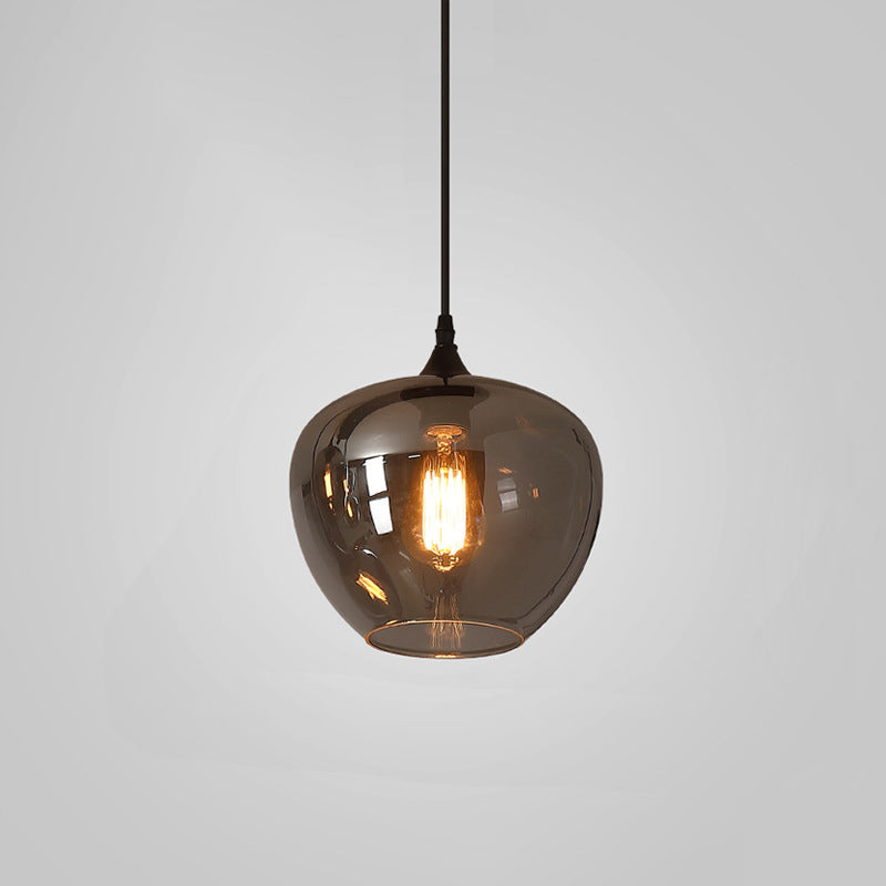 Modern Smoke Gray Glass LED Pendant Light - Stylish One-Light Fixture