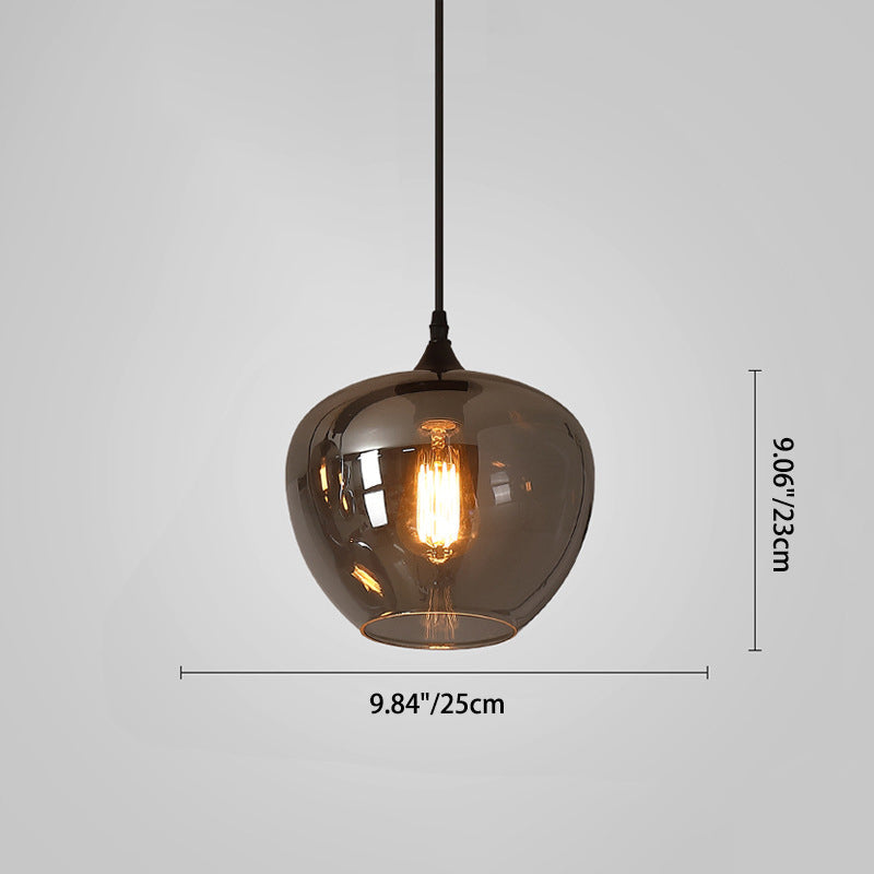 Modern Smoke Gray Glass Pendant Light - 1-Light LED Fixture