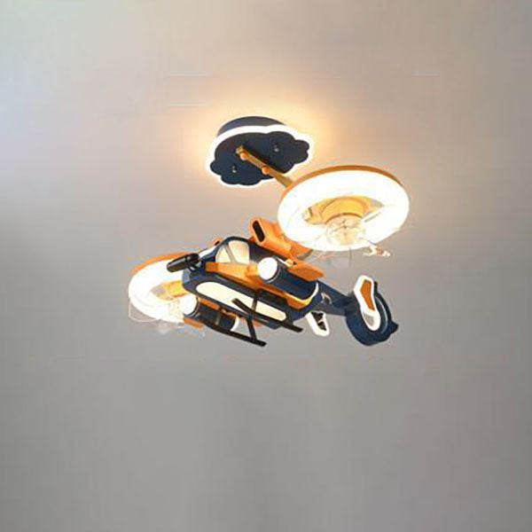 Contemporary LED Aircraft Ceiling Fan Light for Kids' Bedroom