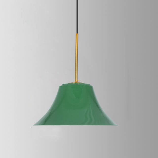 Industrial Vintage Green Iron Cone Pendant Light - 1-Light Hanging Fixture