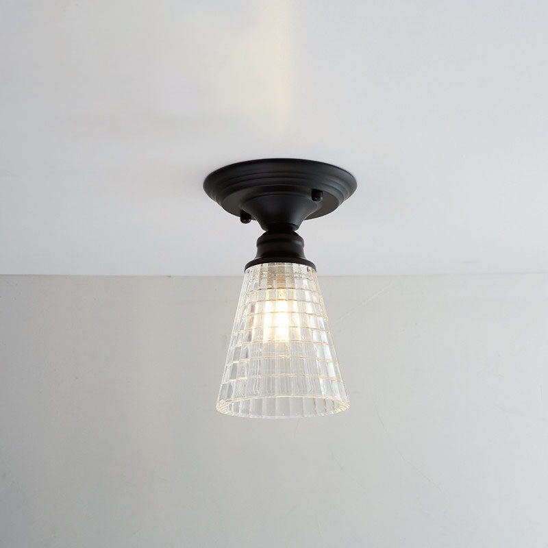 Contemporary Nordic Iron Glass Floral Round Geometry Semi-Flush Mount Light for Living Room & Bedroom