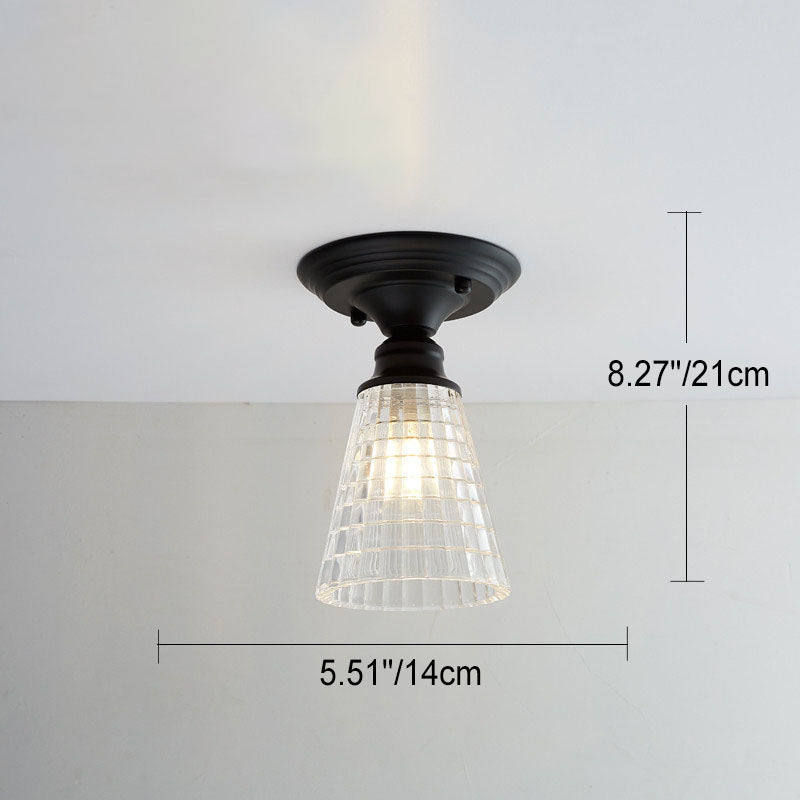 Contemporary Nordic Iron Glass Floral Round Geometry Semi-Flush Mount Light for Living Room & Bedroom
