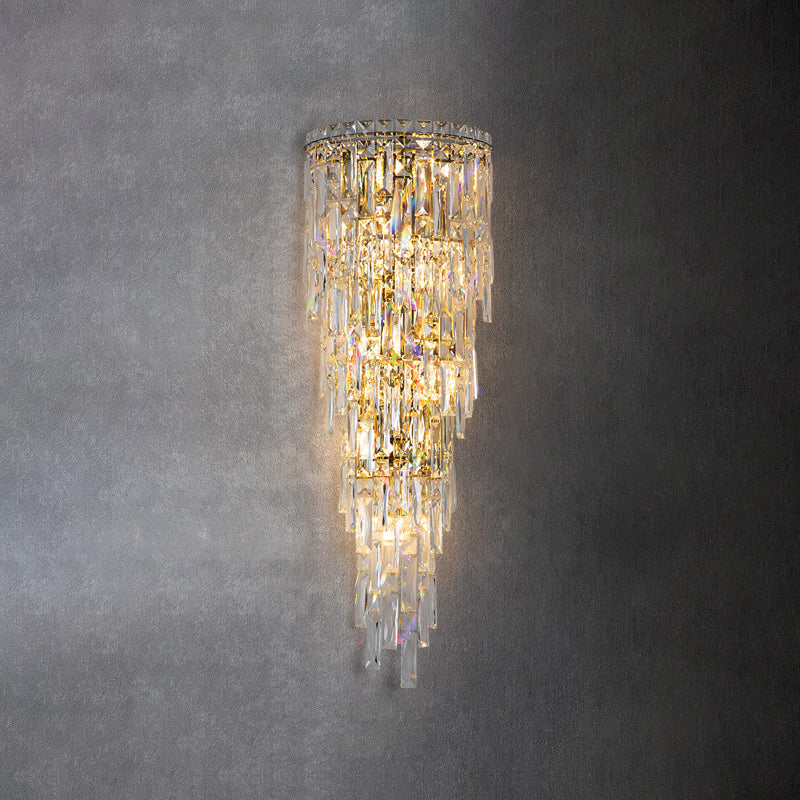 Contemporary Luxury Crystal Tassel Wall Sconce - 1-Light for Living Room