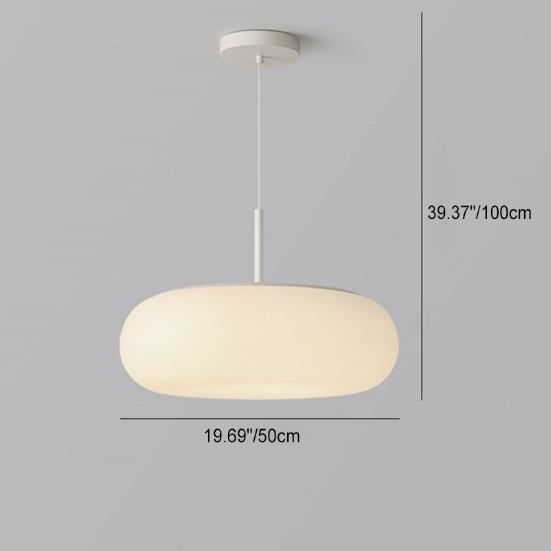 Modern Minimalist Oval Iron LED Pendant Light for Living Room