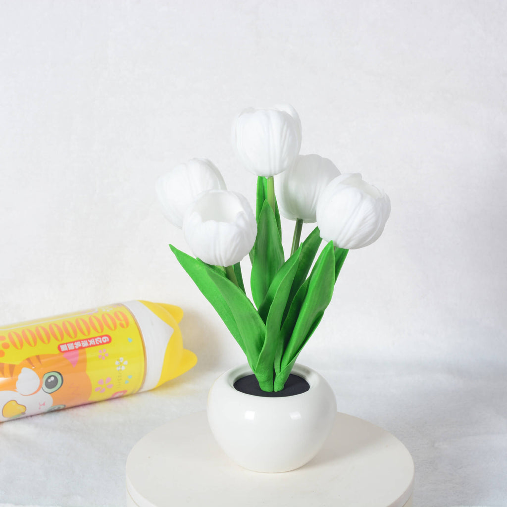 Modern Tulip Peony LED Night Light Table Lamp - Creative Home Décor, Soft Ambient Lighting, Elegant Design, Energy-Efficient, Bedroom Accent Lamp