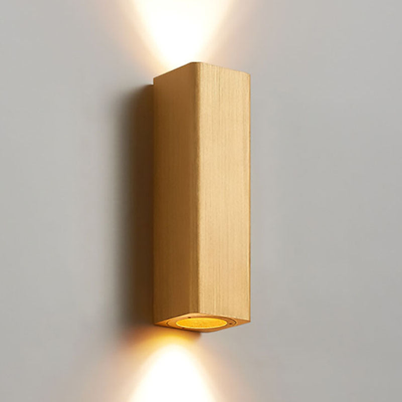 Nordic Minimalist Brushed Aluminum LED Wall Sconce - Rectangular Design, Modern Lighting, Durable Fixture, Energy-Efficient, Home Decor Accent