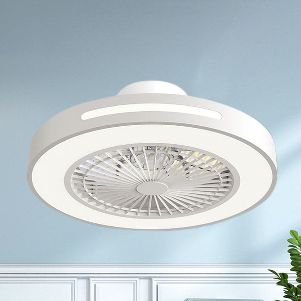 Modern Minimalist Copper LED Flush Mount Ceiling Fan Light