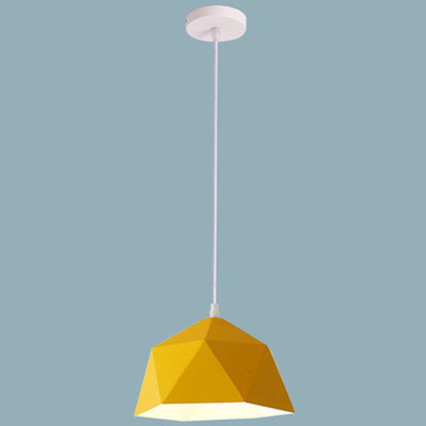 Modern Geometric Macaroon Iron Pendant Light 1-Light Lozenge Design