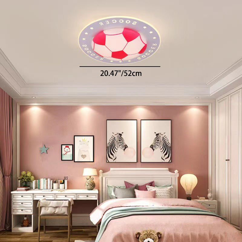 Modern Art Deco Soccer Ball LED Flush Mount Ceiling Light for Living Room