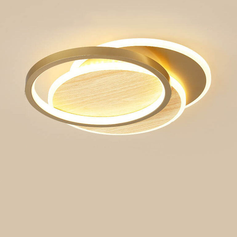 Modern Nordic Wrought Iron Round LED Flush Mount for Living Room