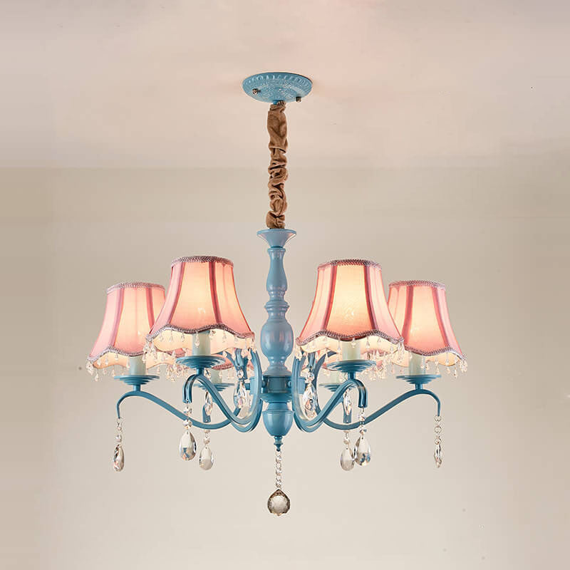 Modern Crystal Cone Iron Chandelier - 5/6/8 Light Fixture for Stylish Home Decor