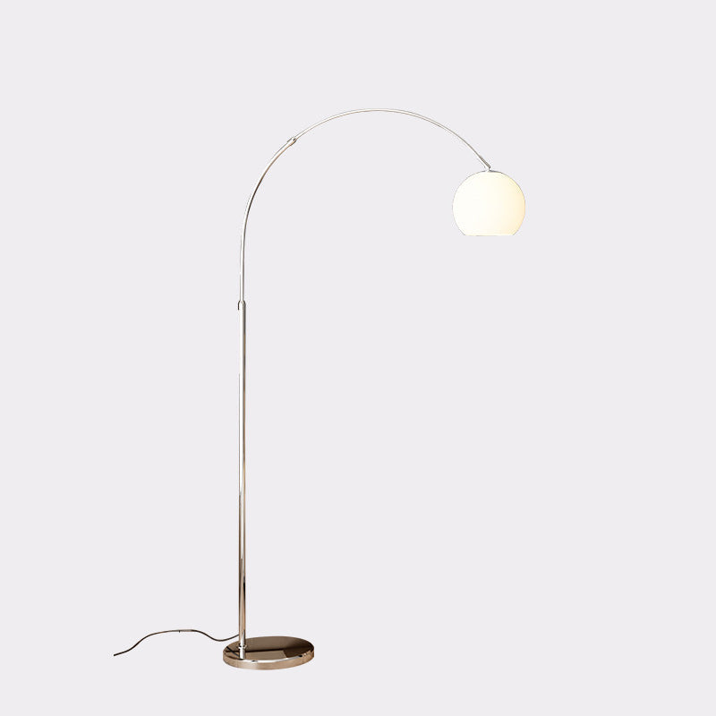 Scandinavian Glass Shade Fishing Rod Floor Lamp - 1-Light Iron Design for Living Room