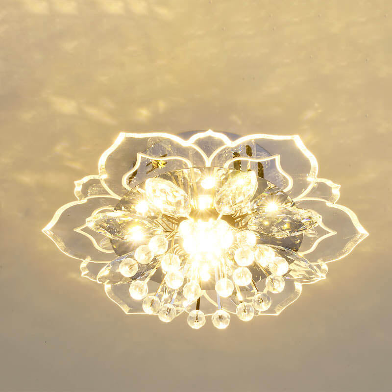 Modern Crystal Flower LED Flush Mount Ceiling Light  

Illuminate your space with this elegant modern crystal flower-shaped ceiling light. Featuring energy-efficient LED technology, it enhances any room with its stylish design and beautiful crystal finish