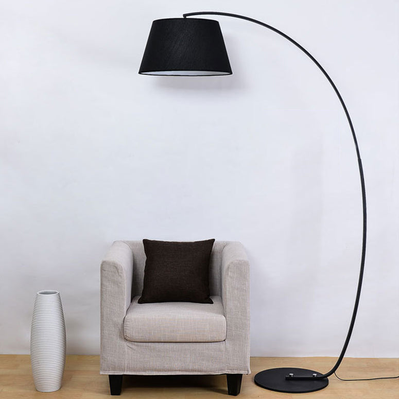 Modern Light Luxury Wrought Iron Curved Cylinder Floor Lamp - 1-Light Stand
