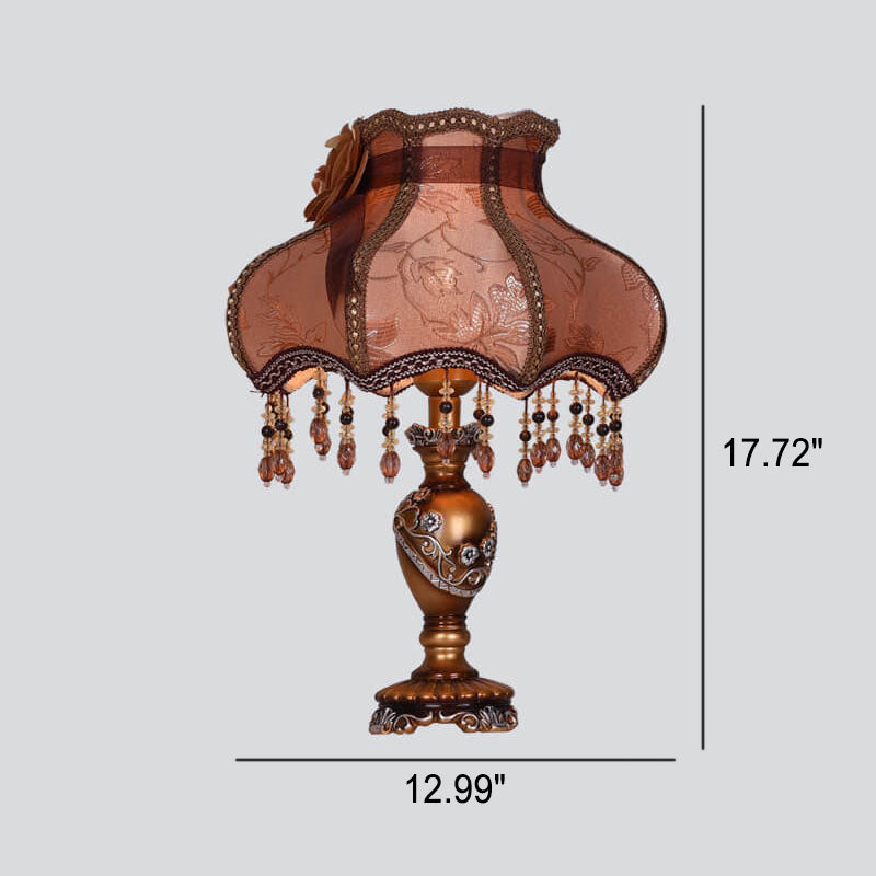 European Luxury Lace Resin Table Lamp - 1-Light Elegance for Home Decor