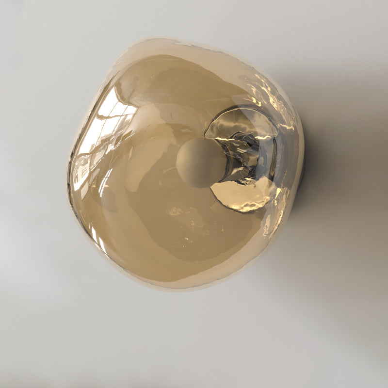 Modern Minimalist Electroplated Glass Wall Sconce Lamp - Irregular Sphere Design for Living Room Lighting