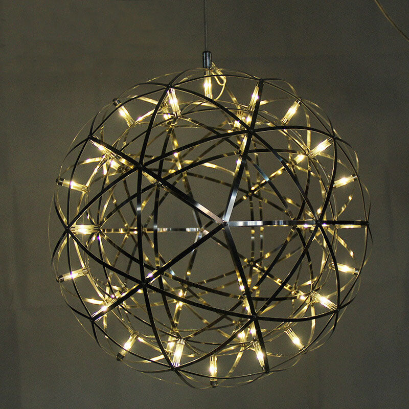 Contemporary Iron 12-Light LED Firework Pendant for Living Room