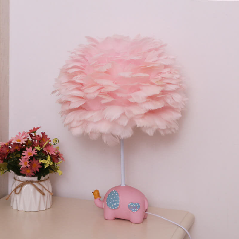 Modern Creative Unicorn Feather Children 1-Light Table Lamp, Cute Kids Room Lighting, Fantasy Decor for Girls Bedroom, Colorful Adjustable Soft Glow Night Light, Whimsical Nightstand Lamp for Nursery, Magical Unicorn Gift for Kids