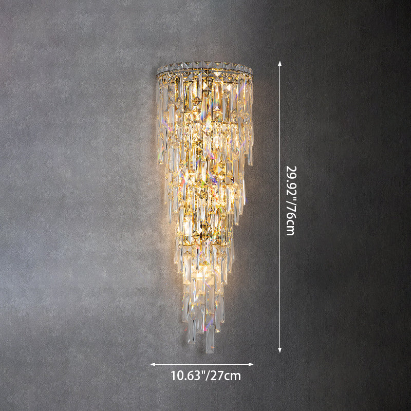 Contemporary Luxury Crystal Tassel Wall Sconce - 1-Light for Living Room