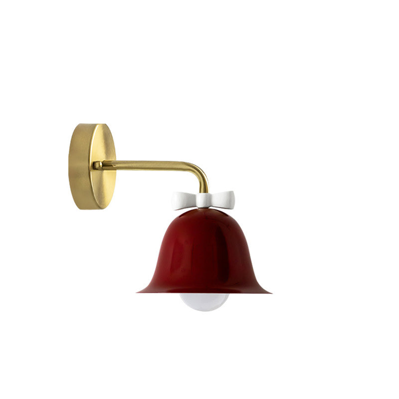 Traditional French Bell Wall Sconce Lamp - Round Iron 1-Light for Living Room
