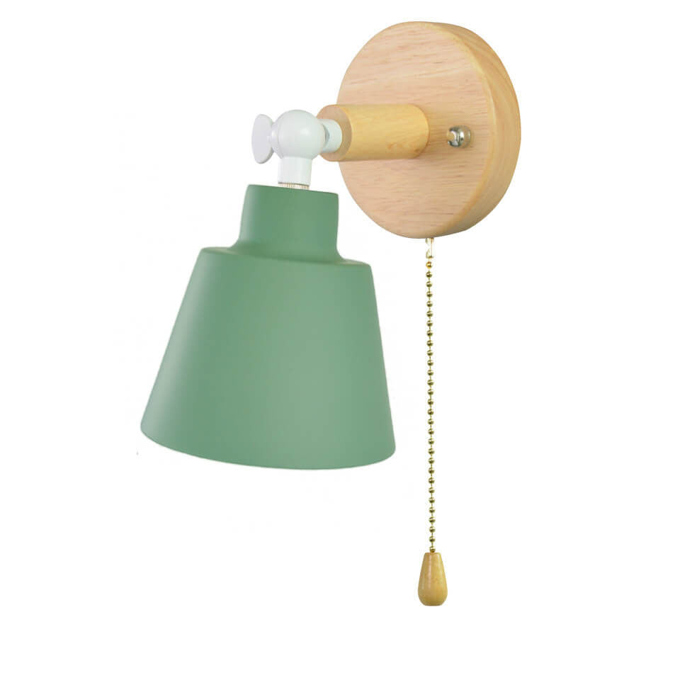 Nordic Minimalist Rotatable Wood 1-Light Wall Sconce Lamp Serene Design
