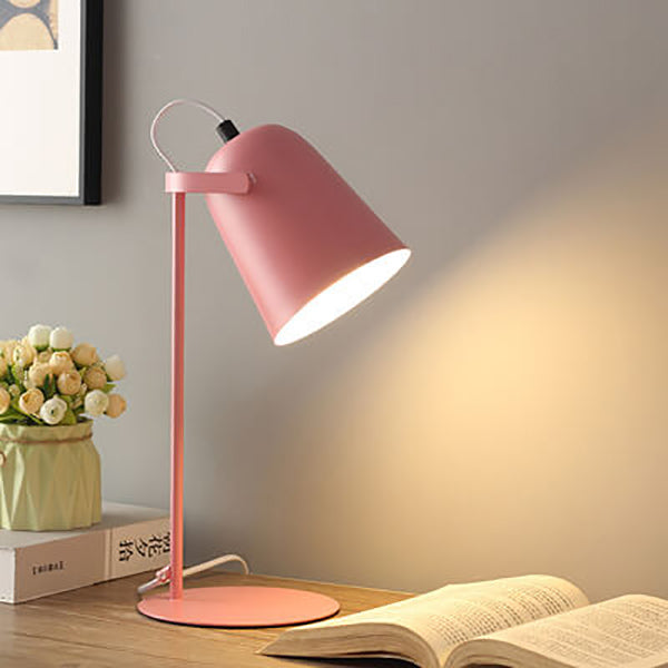 Nordic Macaroon Column Shade 1-Light Table Lamp - Modern Scandinavian Lighting, Elegant Home Decor, Stylish Nightstand Lamp, Minimalist Design, Contemporary Illumination, Bedroom & Living Room Accent, Decorative Table Light, Warm Cozy Atmosphere, High-Qua