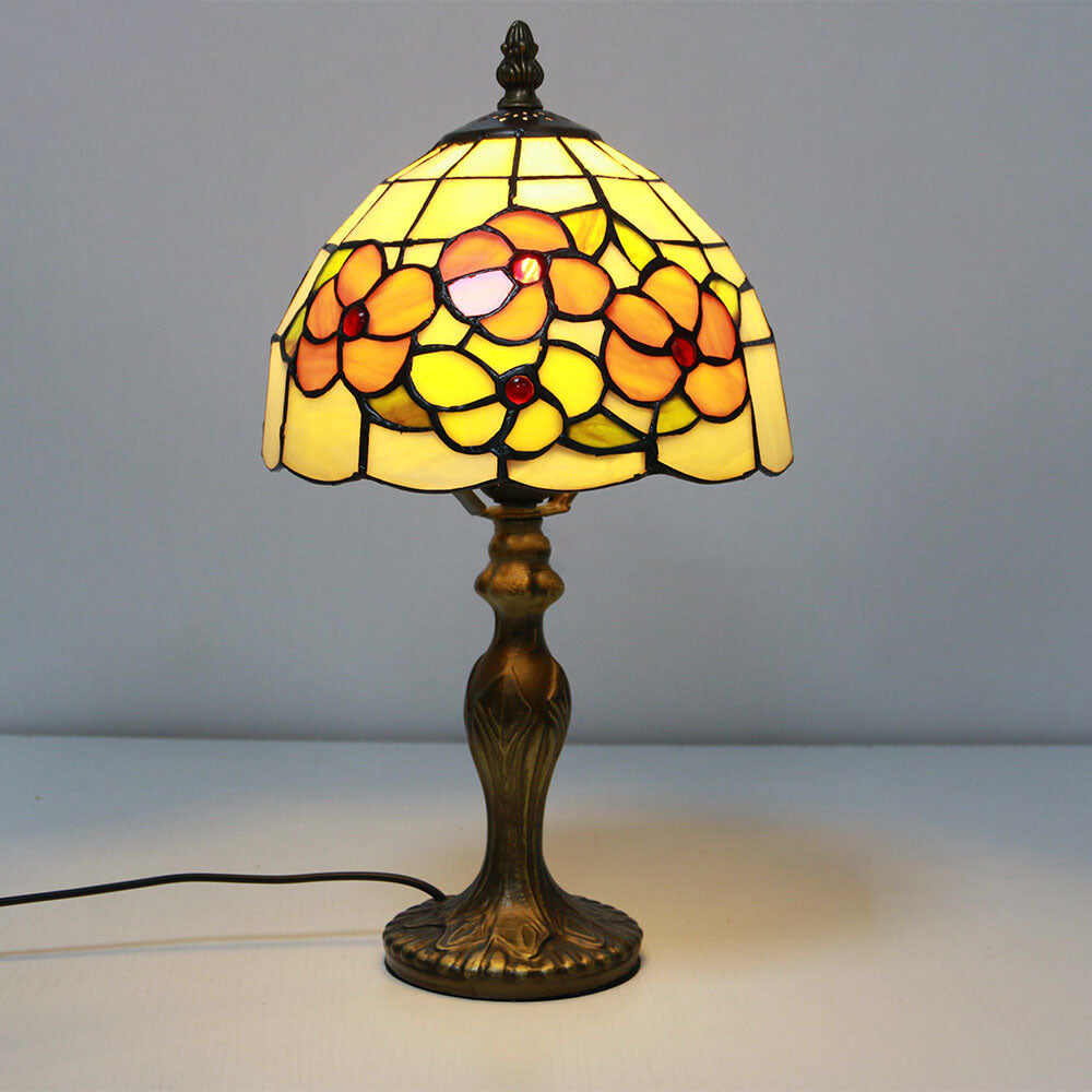 Vintage Tiffany Animal Flower Decoration Stained Glass Dome 1-Light Table Lamp, Tiffany Style Lighting, Stained Glass Lamp, Animal Design Table Lamp, Vintage Home Decor, Decorative Lighting, Unique Gift Idea, Elegant Lamp for Living Room, Antique-Inspired