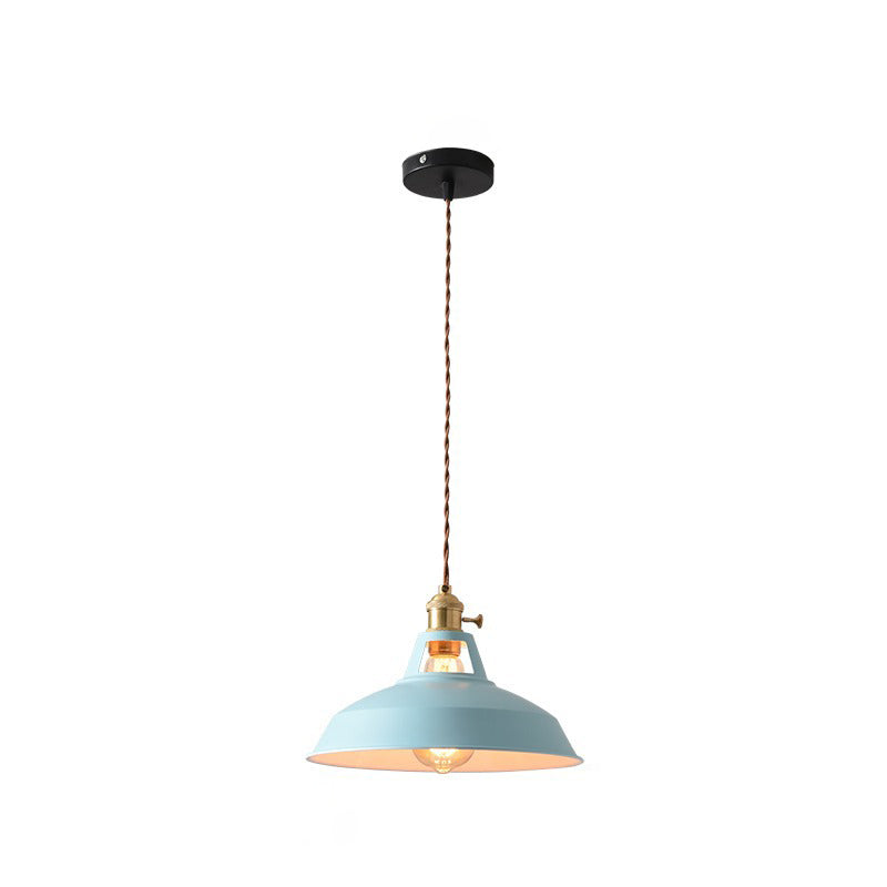 Contemporary Scandinavian Round Macaron Pendant Light - 1-Light for Living Room