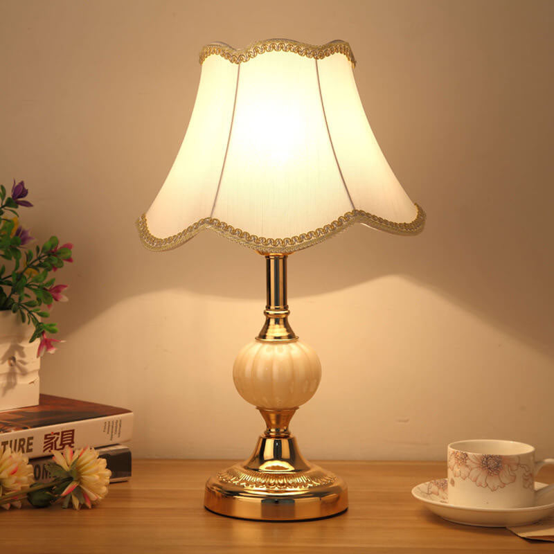 Nordic Vintage Floral Glass Table Lamp - 1-Light Design, Boho Home Decor, Elegant Lighting Solution