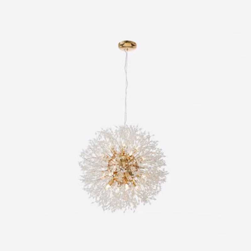 Contemporary Scandinavian Dandelion Crystal Chandelier - 8/9/12/16 Lights for Bedroom Elegance