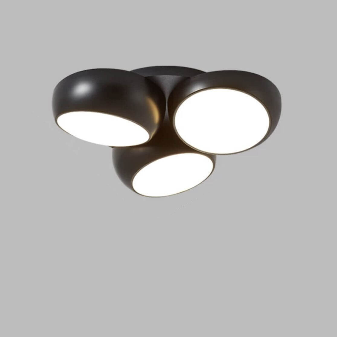 Scandinavian Modern Round LED Semi-Flush Mount Ceiling Light – Iron & Plastic Design