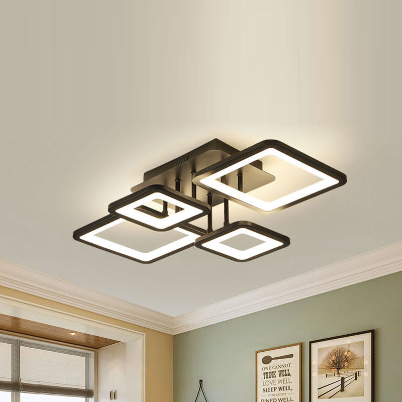 Modern Minimalist Acrylic LED Semi-Flush Mount Ceiling Light for Living Room