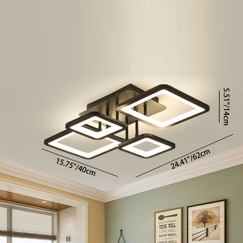 Modern Minimalist Acrylic LED Semi-Flush Mount Ceiling Light for Living Room