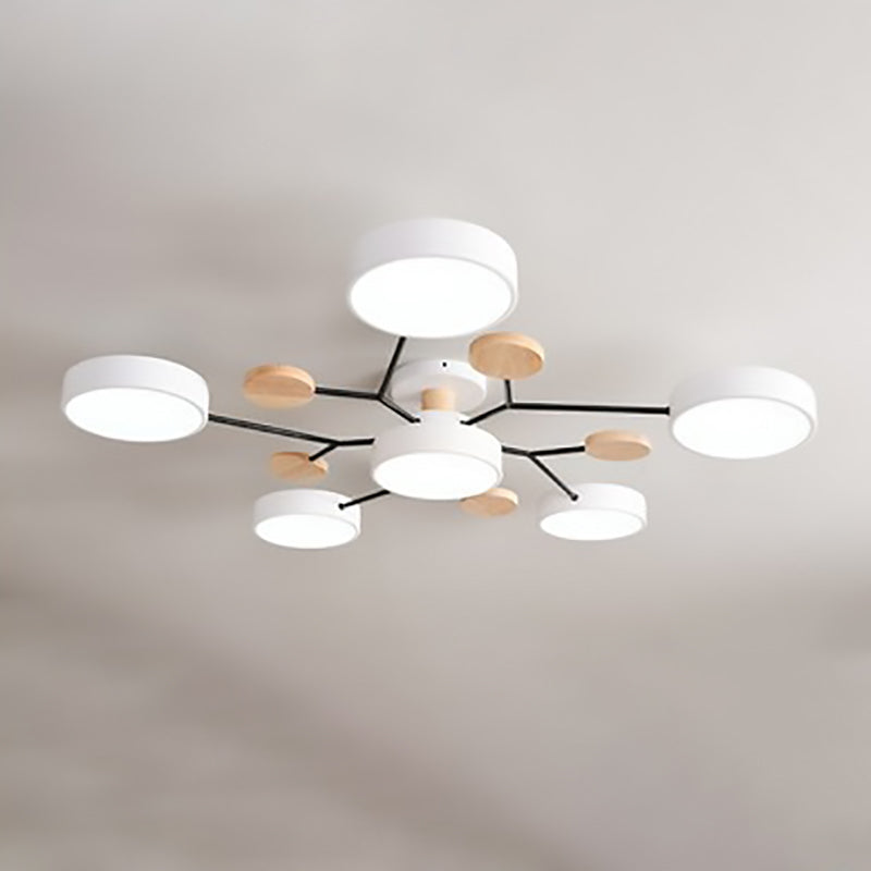 Contemporary Scandinavian Round Molecule Branch LED Ceiling Light for Living Room